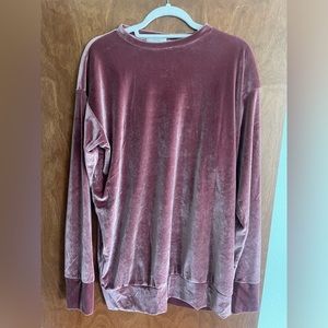 Laina Rauma dusty rose leisure velvet top size L